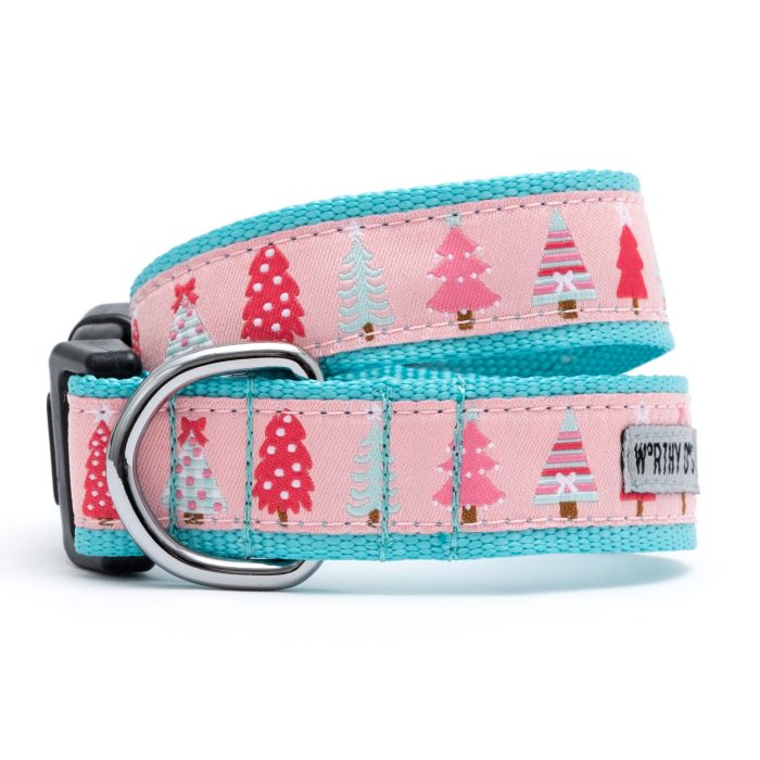 Holiday Trees Collar - Pink