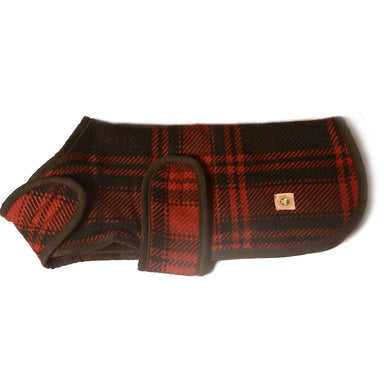 checked Red and Black Plaid Blanket Dog Coat Image 2