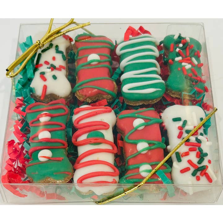 Mini Christmas Bone Dog Treat Gift Box