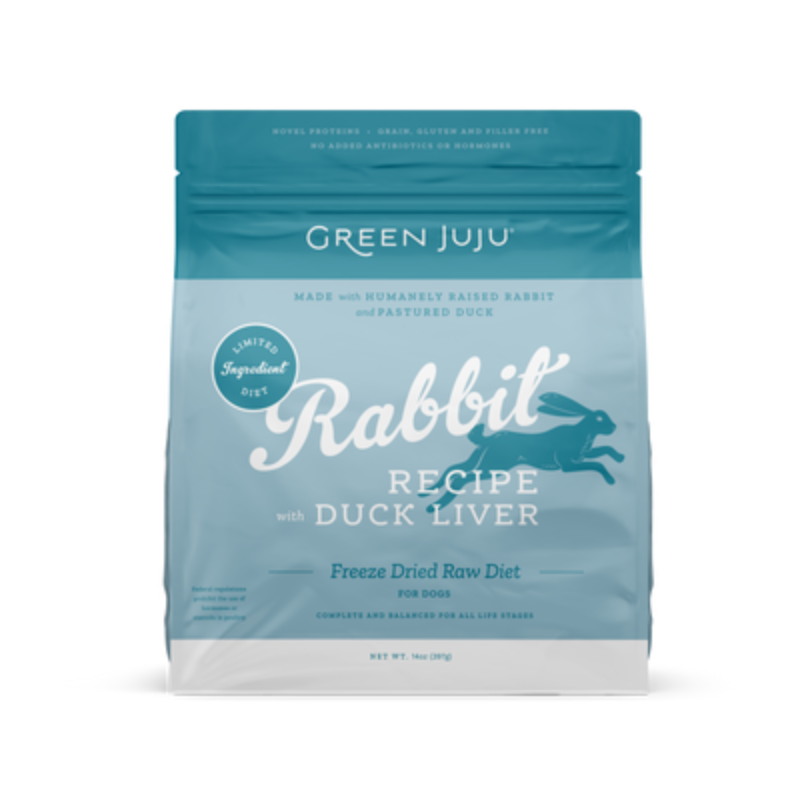 Green JuJu Rabbit with Duck Liver Freeze Dried Raw Diet