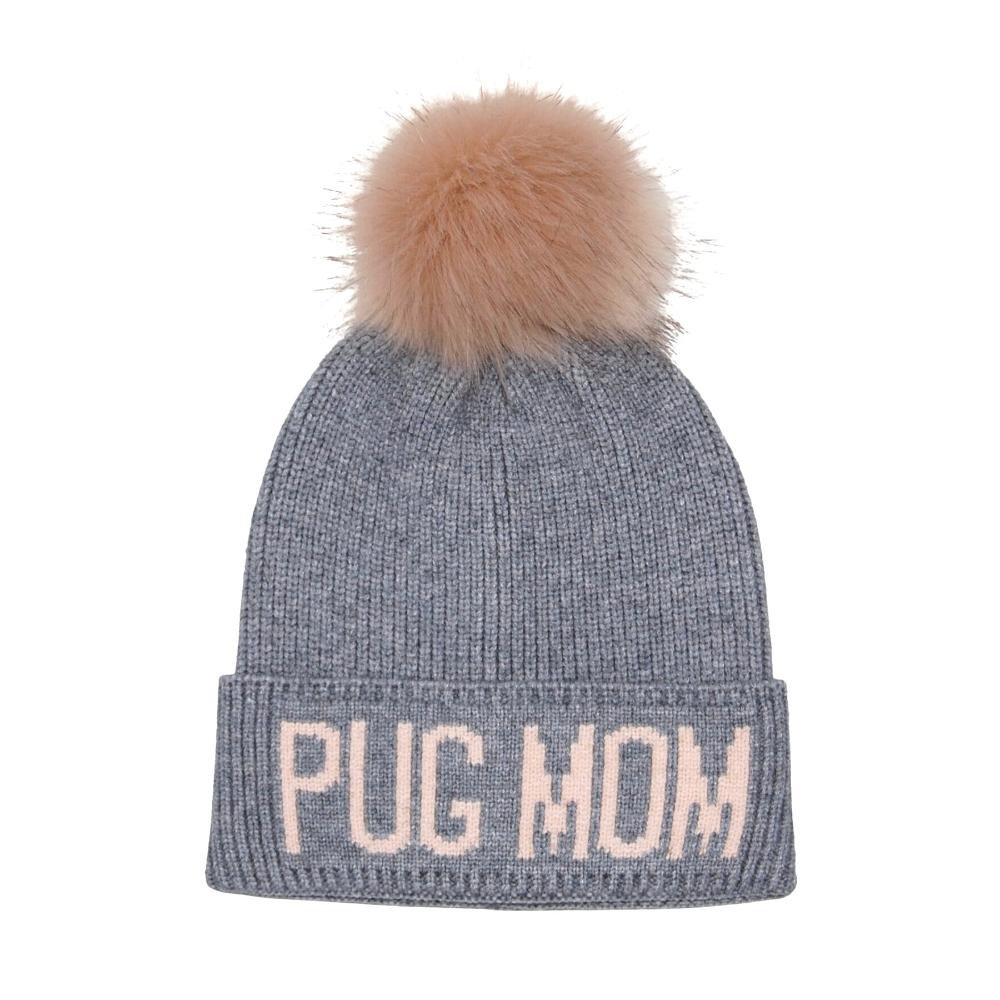 Pug Mom Gray/Pink Hat