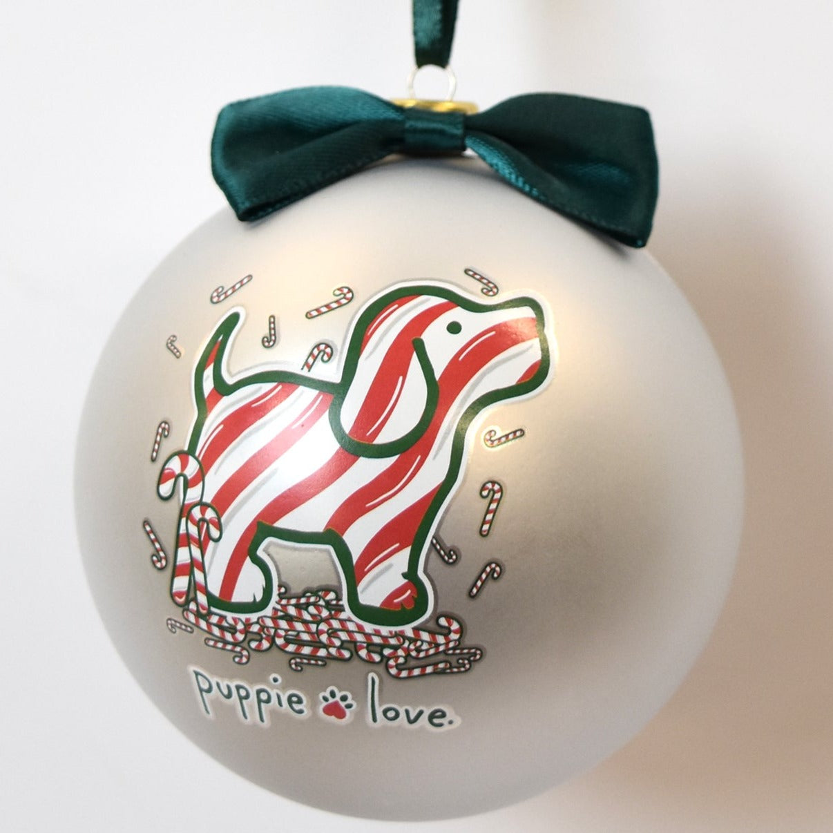 Candy Cane Pup Ornament
