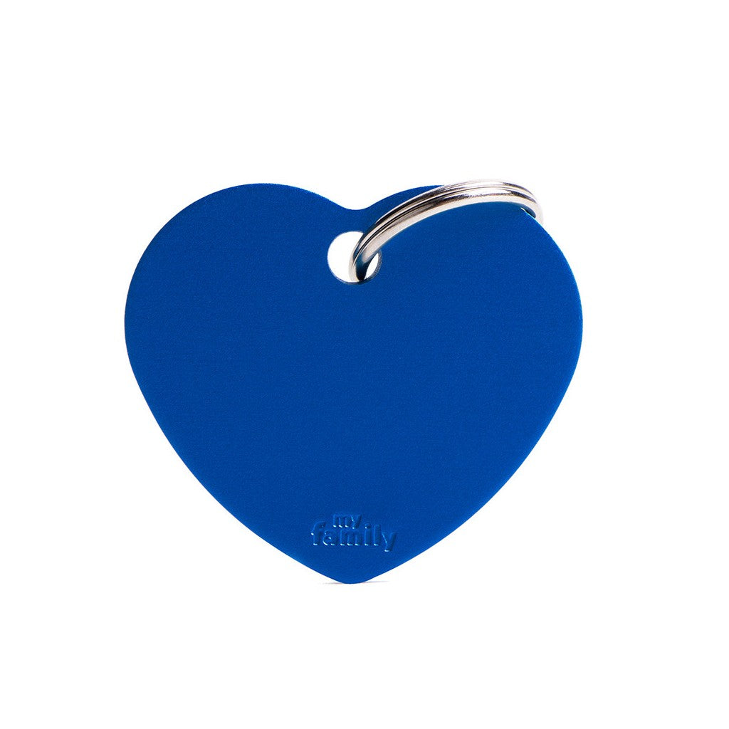 Large Blue Heart Aluminum Tag
