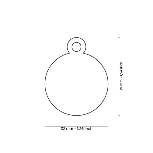 Large Gray Circle Aluminum Tag