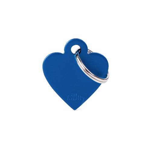 Small Blue Heart Aluminum Tag