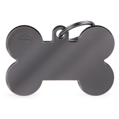 Basic Black Brass XL Bone ID Tag