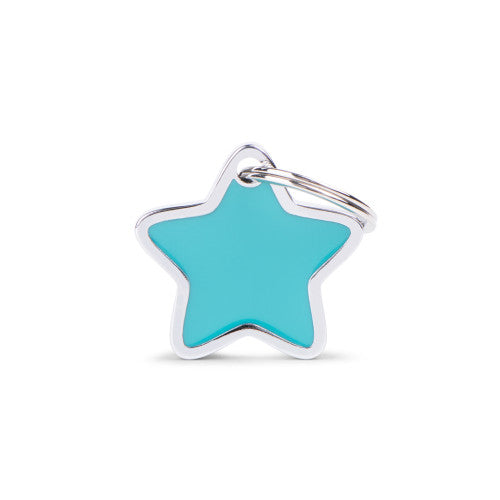 Charm Small Blue Star Dog Tag