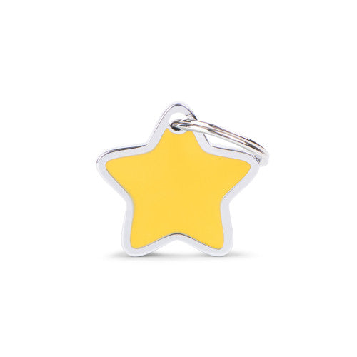 Charms Small Yellow Star Dog Tag