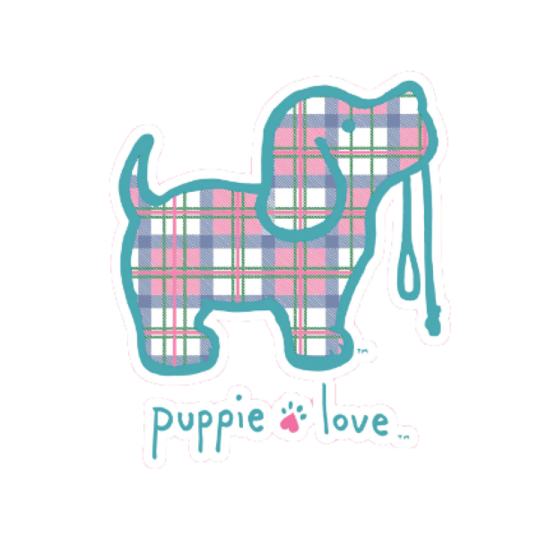 Plaid Pup Decal