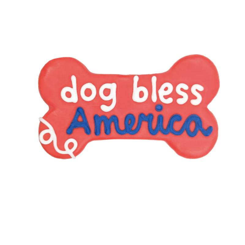 6" Dog Bless America Bone Cookie