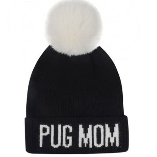 Pug Mom Black/White Hat