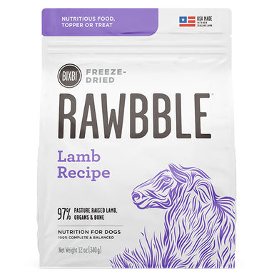 BIXBI Pets Rawbble Freeze Dried Dog Food Lamb Recipe
