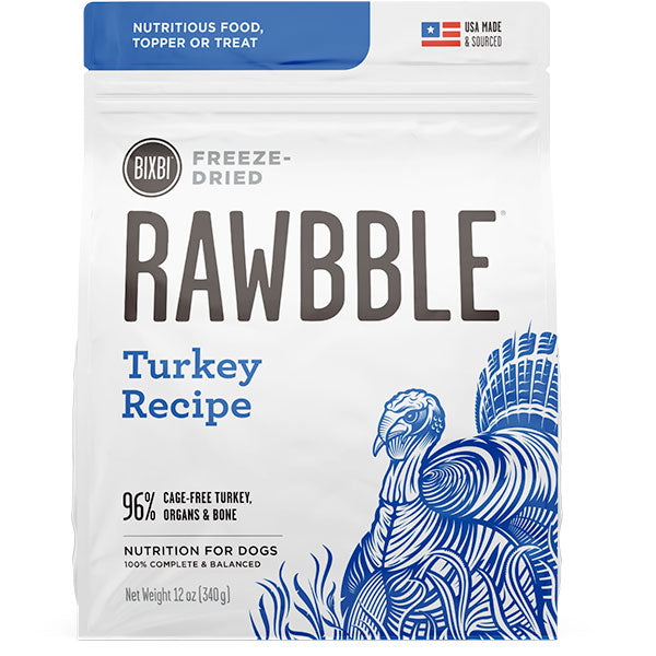 BIXBI Pets Rawbble Freeze Dried Dog Food Turkey Recipe
