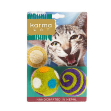 Dharma Dog Karma Cat Karma Cat 1.5 inch Felted Ball - 2 pack