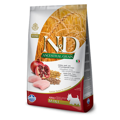 Farmina Natural & Delicious Ancestral Grain Chicken & Pomegranate Adult Mini Kibble