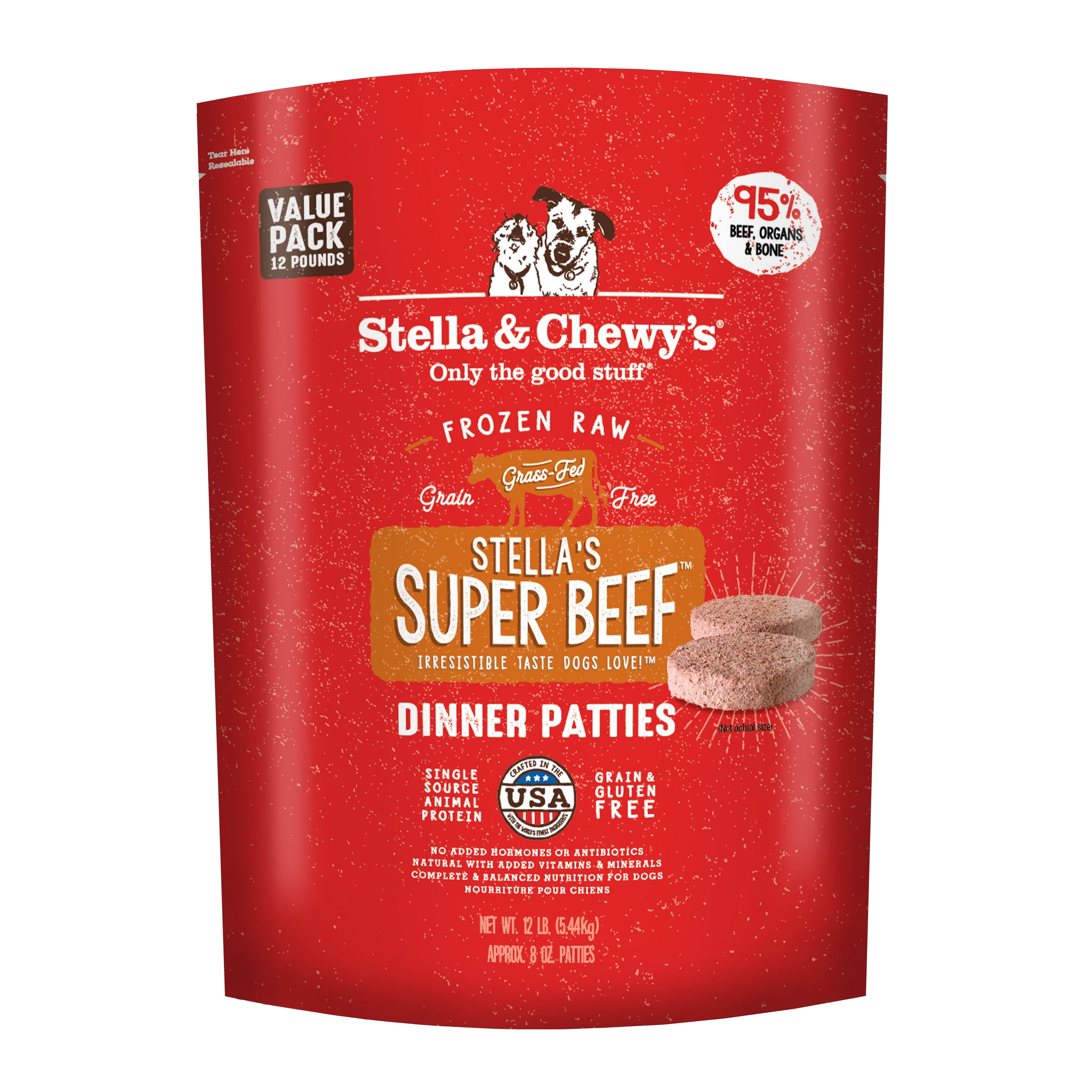 Stella's Super Beef Frozen Raw Dinner Patties