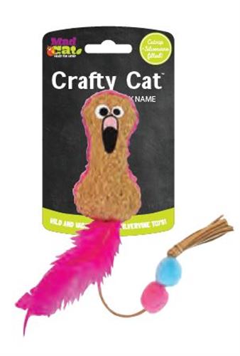 Mad Cat Crafty Cat Fun Flamingo Cat Toy With Catnip & Silvervine