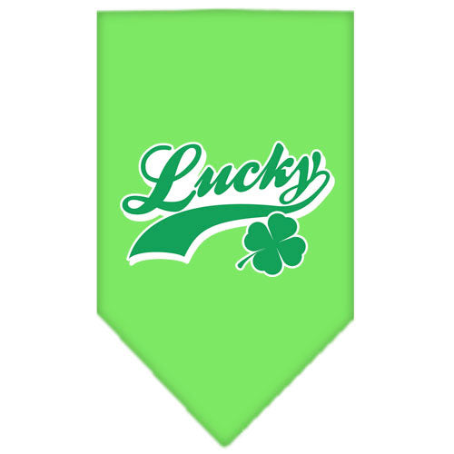 Mirage Pet Products Lime Green Lucky Swoosh Screen Print Bandana