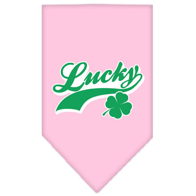 Mirage Pet Products Light Pink Lucky Swoosh Screen Print Bandana