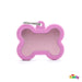 My Family Hushtag Aluminium Pink Bone With Pink Rubber ID Tag