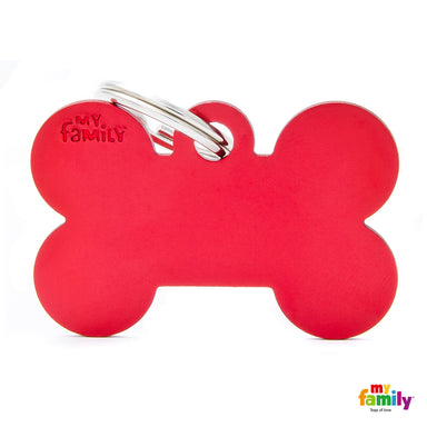 My Family Large Red Bone Aluminum Tag