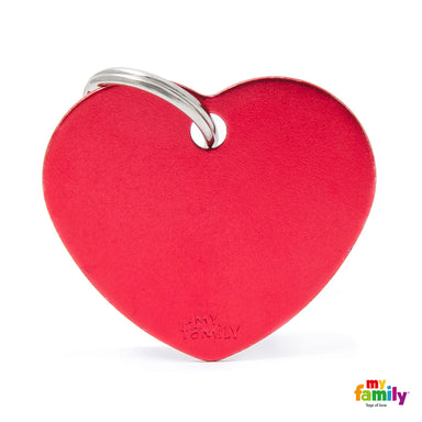 My Family Large Red Heart Aluminum Tag