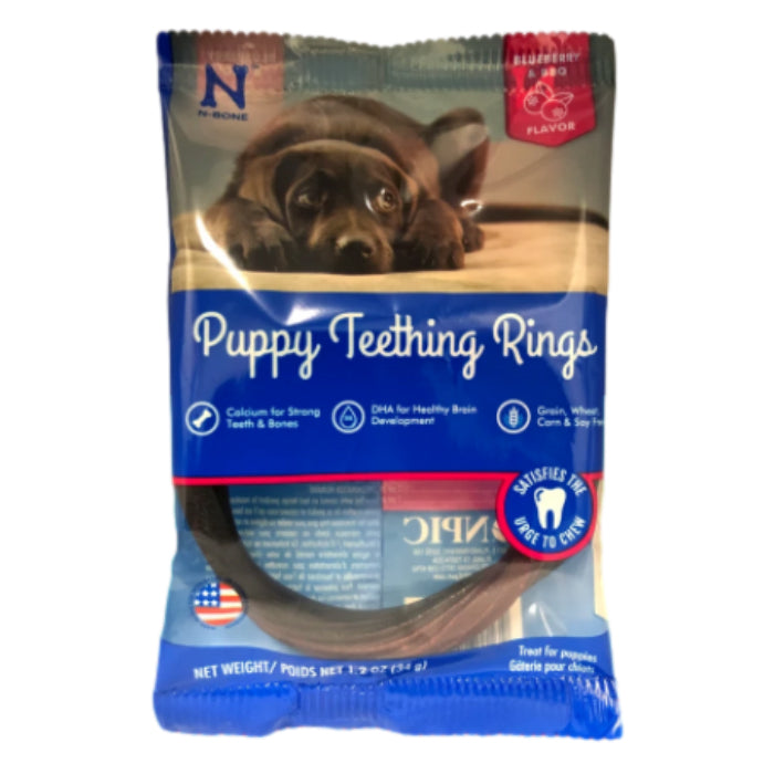 NPIC N-Bone Puppy Teething Rings Grain-Free Blueberry & BBQ