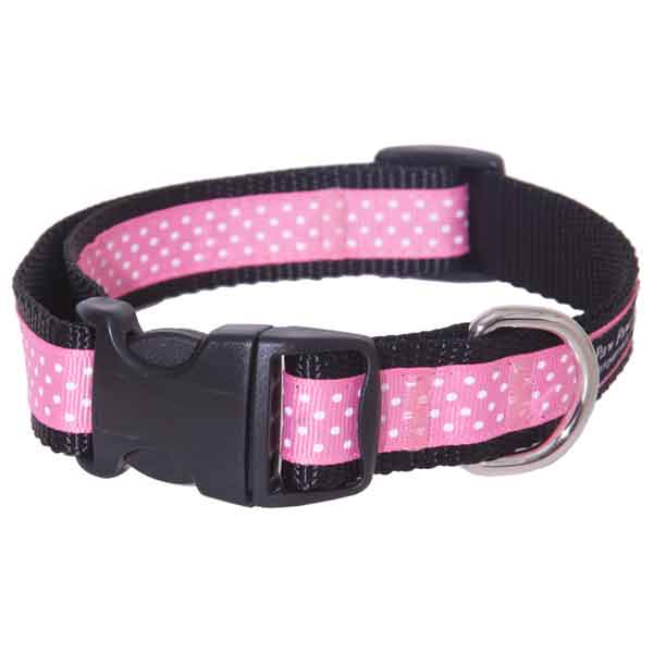 Paw Paws Inc Pink Dot Dog Collar