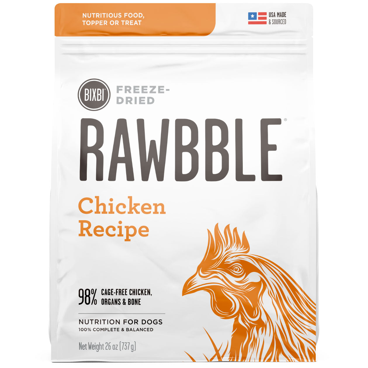 BIXBI Pets Rawbble Freeze Dried Dog Food Chicken Recipe