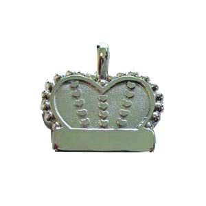 Silver Bones Crown with Hearts Dog ID Tag