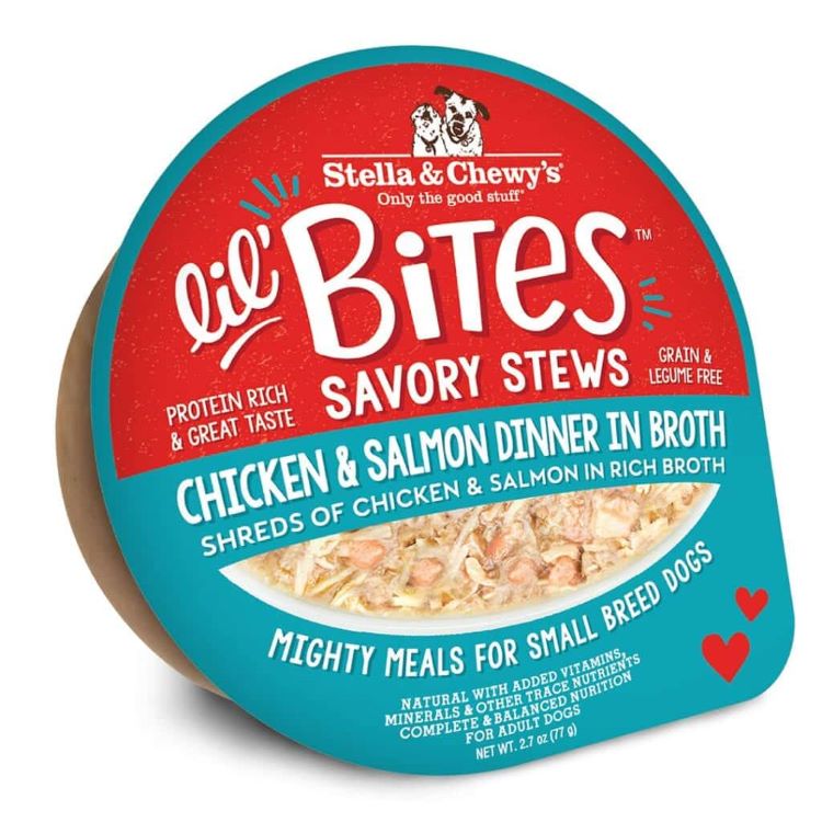 Stella & Chewy's Lil Bites Savory Stews Chicken & Salmon Dinner in Broth