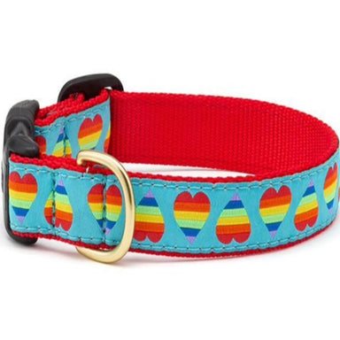 Up Country Rainbow Hearts Dog Collar