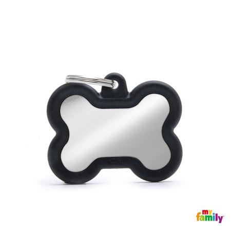 Hush Tag Chrome Plated Bone Dog Tag