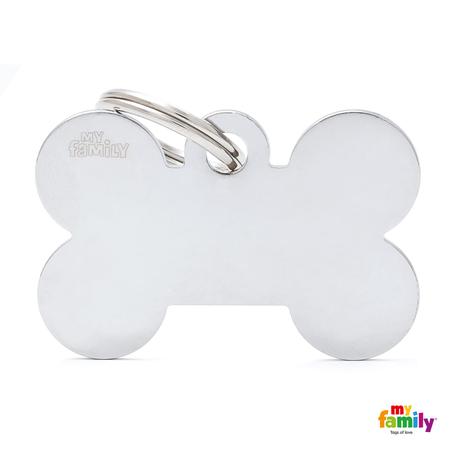 Basic Big Bone Chrome-Plated ID Tag