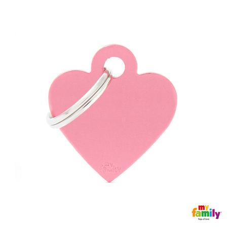 Small Pink Heart Aluminum Tag