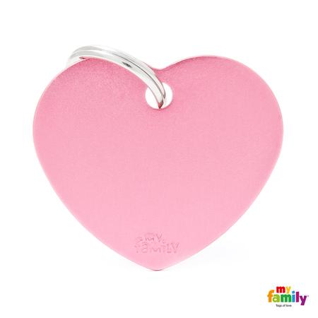 Large Pink Heart Aluminum Tag