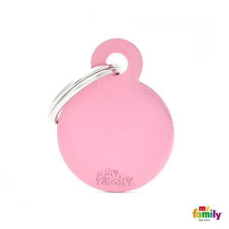 Small Pink Circle Aluminum Tag
