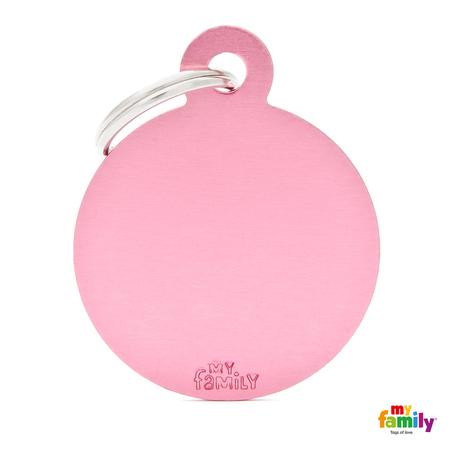 Large Pink Circle Aluminum Tag