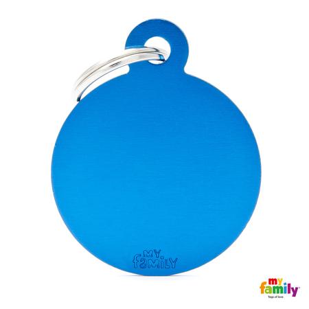 Large Blue Circle Aluminum Tag