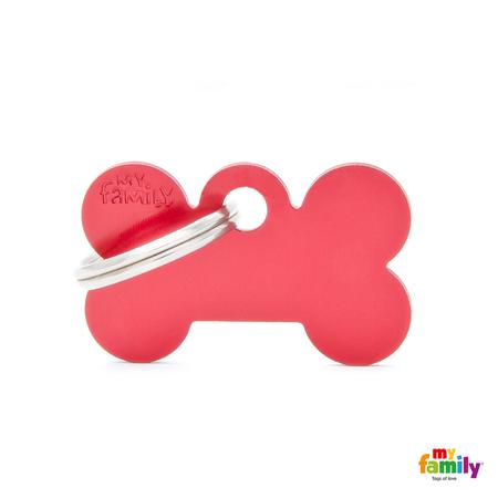 Small Red Bone Aluminum Tag