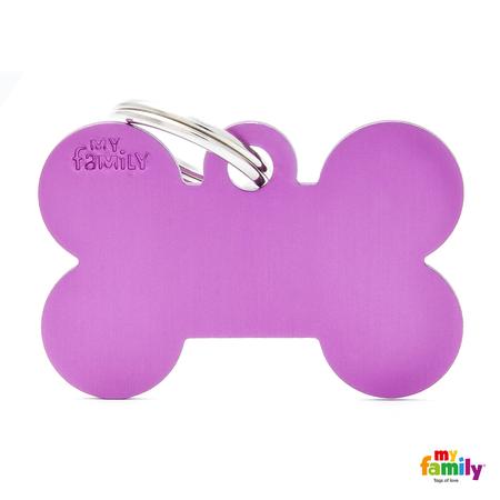 Large Purple Bone Aluminum Tag