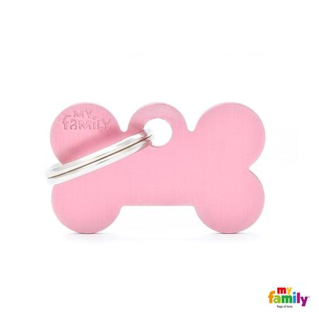 Small Pink Bone Aluminum Tag