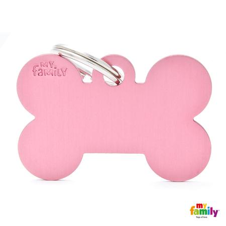 Large Pink Bone Aluminum Tag