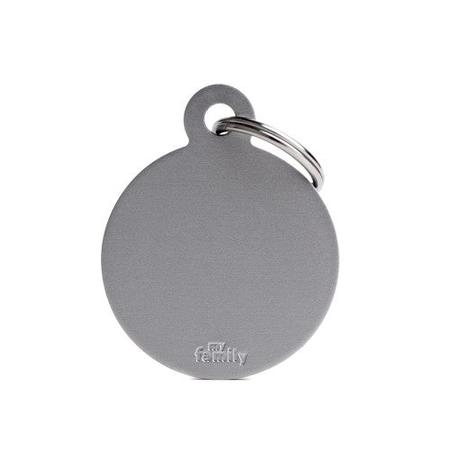 Large Gray Circle Aluminum Tag