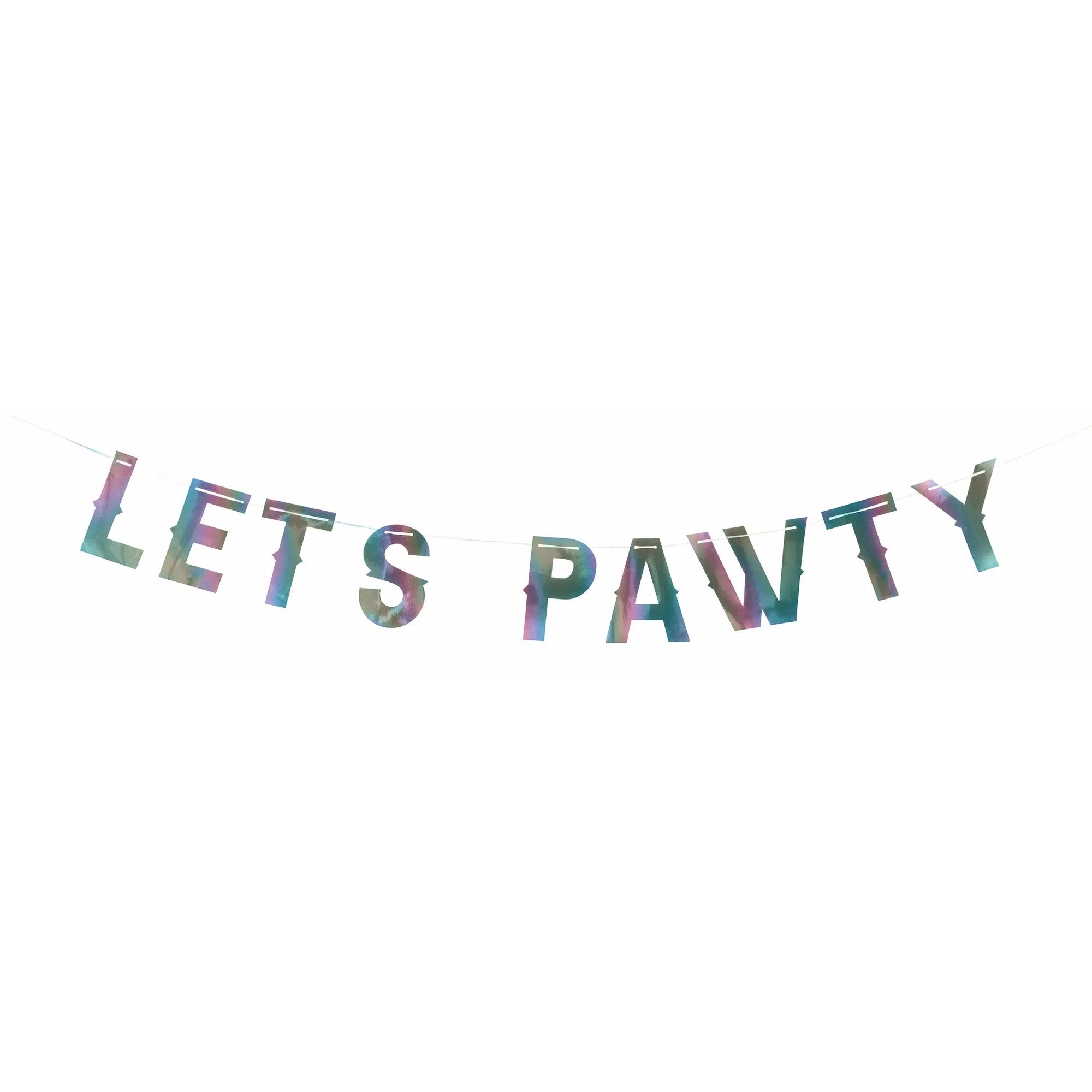Let's Pawty Iridescent Celebration Banner