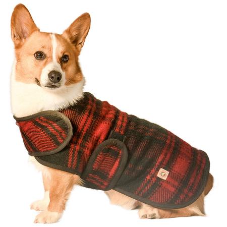 Red and Black Plaid Blanket Dog Coat