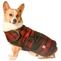 Red and Black Plaid Blanket Dog Coat