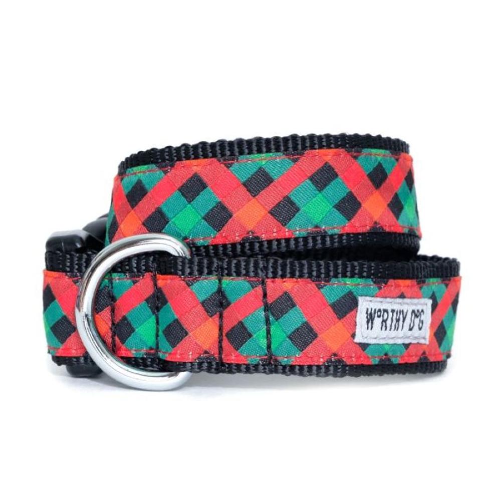 Holiday Check Dog Collar (Item #845851095900)