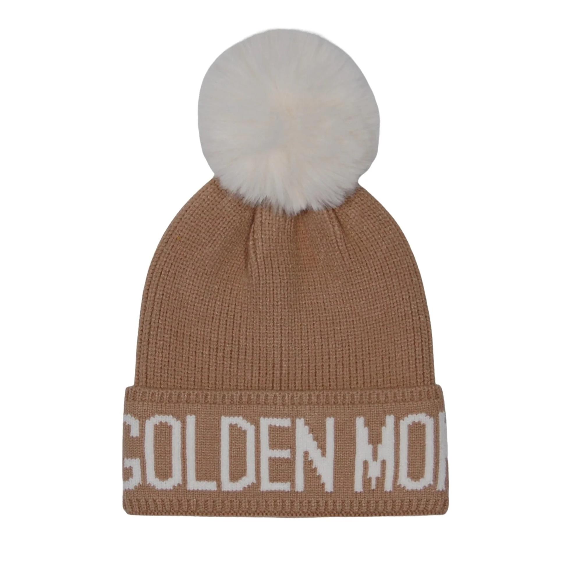 Golden Mom PomPom Knit Beanie